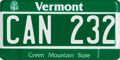 VT license plate CAN232
