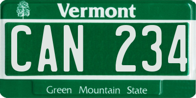 VT license plate CAN234