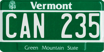 VT license plate CAN235