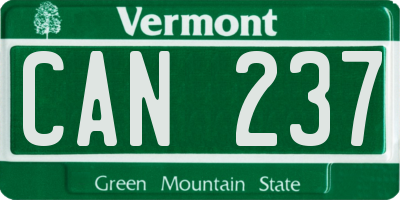 VT license plate CAN237