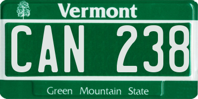VT license plate CAN238