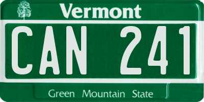 VT license plate CAN241