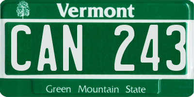 VT license plate CAN243