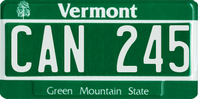 VT license plate CAN245
