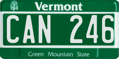 VT license plate CAN246
