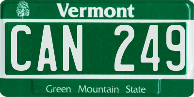 VT license plate CAN249