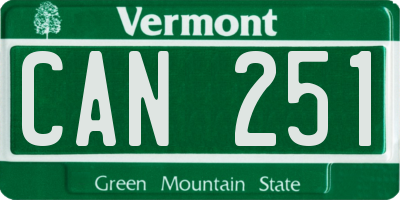 VT license plate CAN251