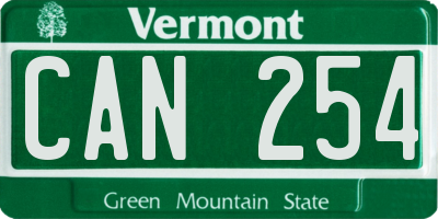 VT license plate CAN254