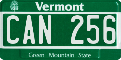 VT license plate CAN256