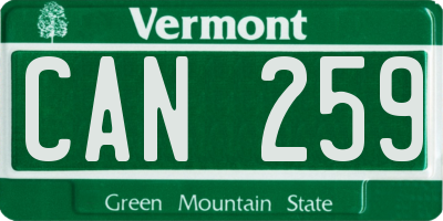 VT license plate CAN259