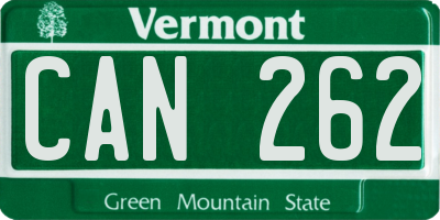 VT license plate CAN262