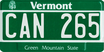 VT license plate CAN265