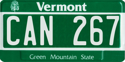 VT license plate CAN267