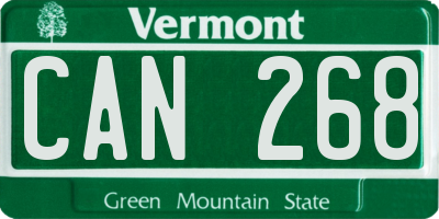 VT license plate CAN268