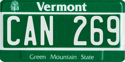 VT license plate CAN269