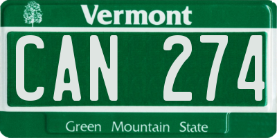 VT license plate CAN274