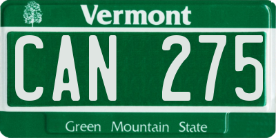 VT license plate CAN275