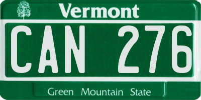 VT license plate CAN276