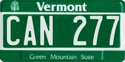 VT license plate CAN277