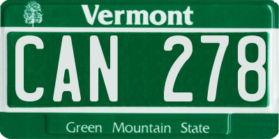 VT license plate CAN278