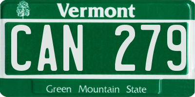 VT license plate CAN279
