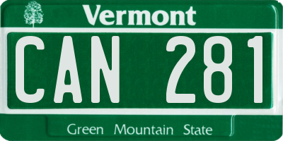 VT license plate CAN281