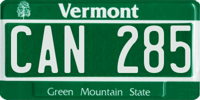 VT license plate CAN285