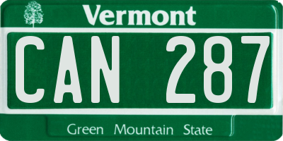 VT license plate CAN287