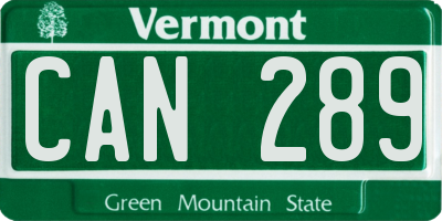 VT license plate CAN289