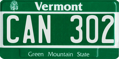 VT license plate CAN302