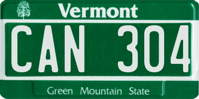 VT license plate CAN304
