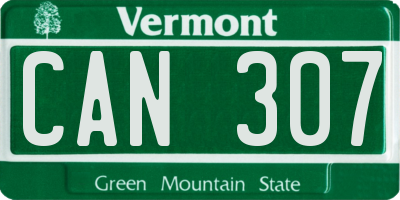 VT license plate CAN307
