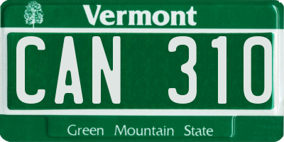 VT license plate CAN310