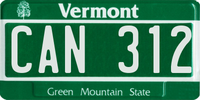 VT license plate CAN312