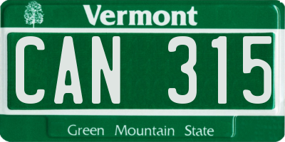 VT license plate CAN315