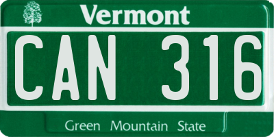 VT license plate CAN316