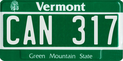 VT license plate CAN317