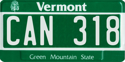 VT license plate CAN318