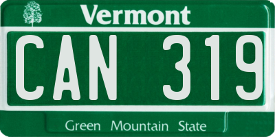 VT license plate CAN319
