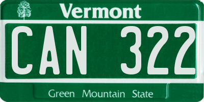 VT license plate CAN322