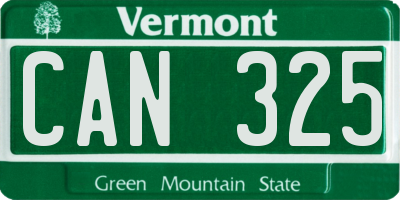 VT license plate CAN325