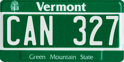 VT license plate CAN327