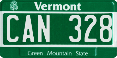 VT license plate CAN328