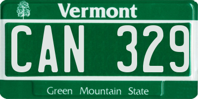 VT license plate CAN329