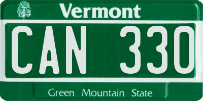 VT license plate CAN330