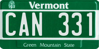 VT license plate CAN331