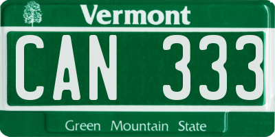 VT license plate CAN333