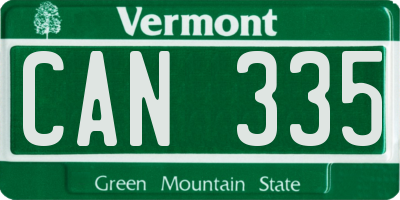 VT license plate CAN335