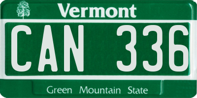 VT license plate CAN336