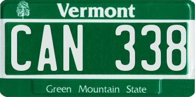 VT license plate CAN338